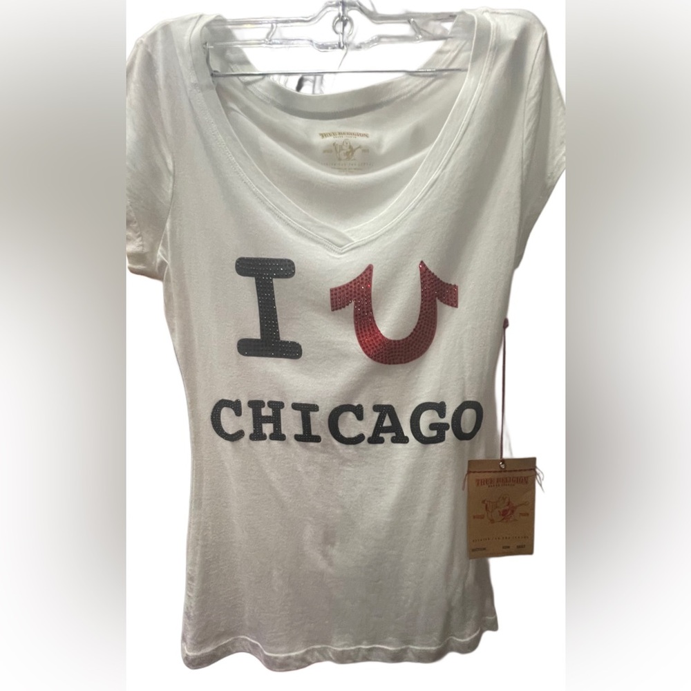 True Religion White Graphic Women's Top